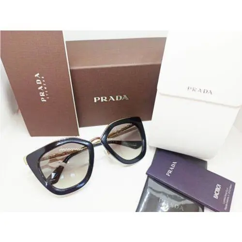 Prada Sunglasses Spr 53S 1AB-0A7 Black Gold / Gray Gradient
