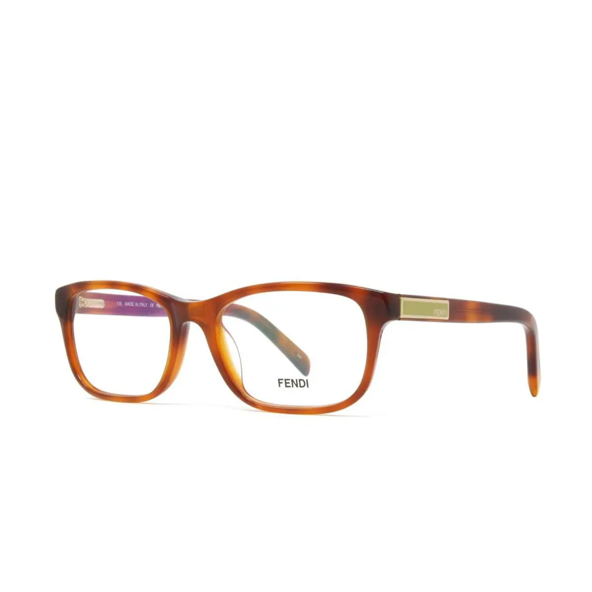 Fendi Eyeglasses Women`s F980 218 Light Havana 50mm Clear Demo Lens