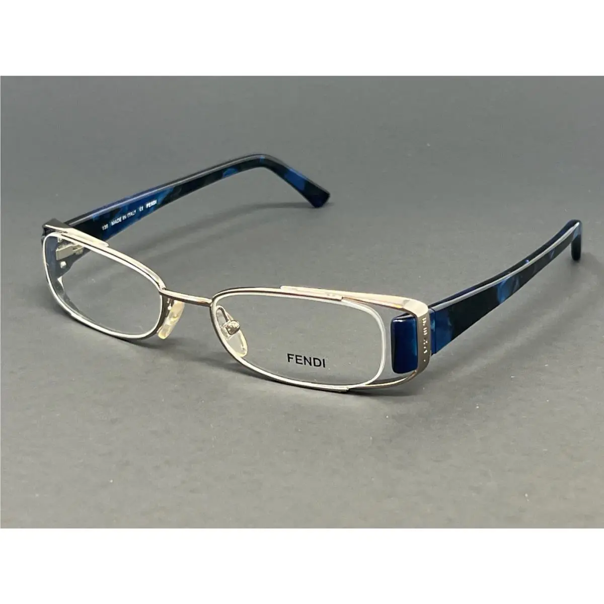 Fendi F764 036 Light Gunmetal 50mm Women`s Oval Eyeglasses Clear Demo Lens