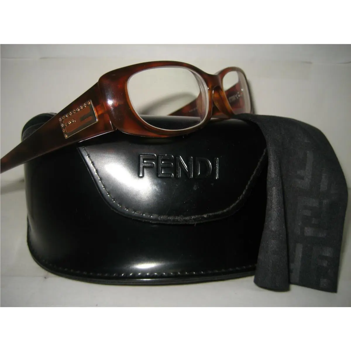 Fendi Women F717R Havana Plastic Small Frame Eyeglasses 140MM Case