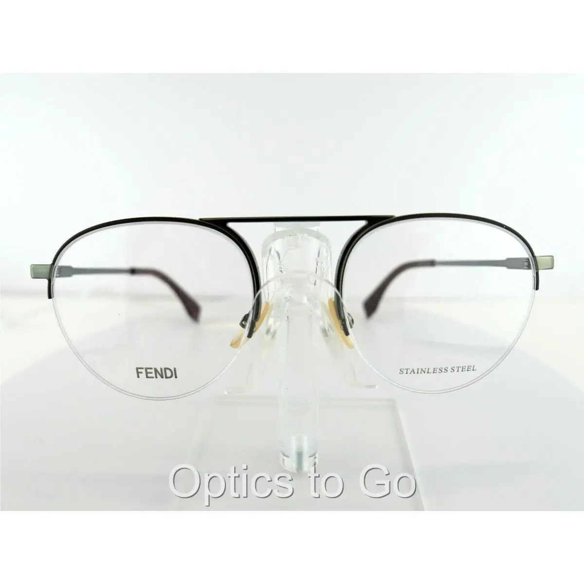 Fendi FF M0106 0V6T Dark Ruth 51-21-145 Stainless Steel Eyeglass Frame