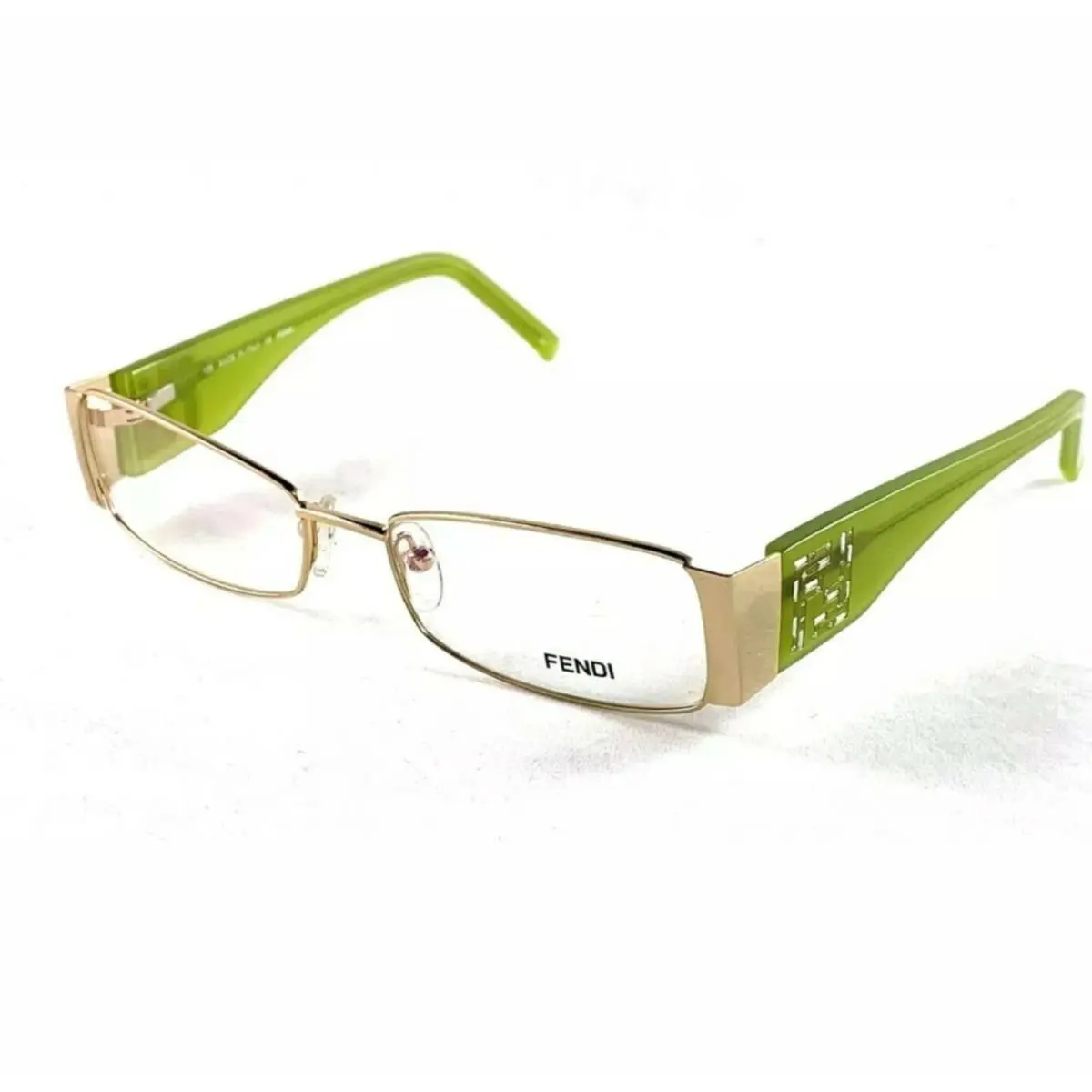 Fendi Women`s Eyeglasses 923 Gold Green 714 714Authentic 52-18-135 W/case - Frame: Gold