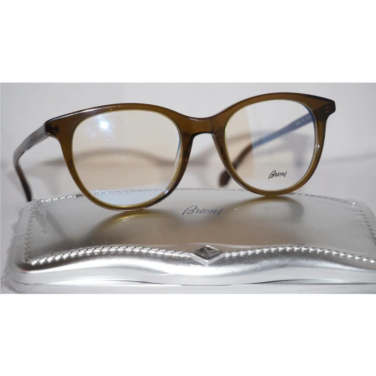 Eyeglasses Brown Transparent BR0032O 003 49 20 145 by Brioni