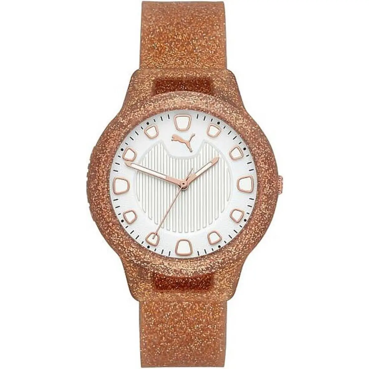 Puma P1002 Women`s Reset Rose Gold Glitered Watch