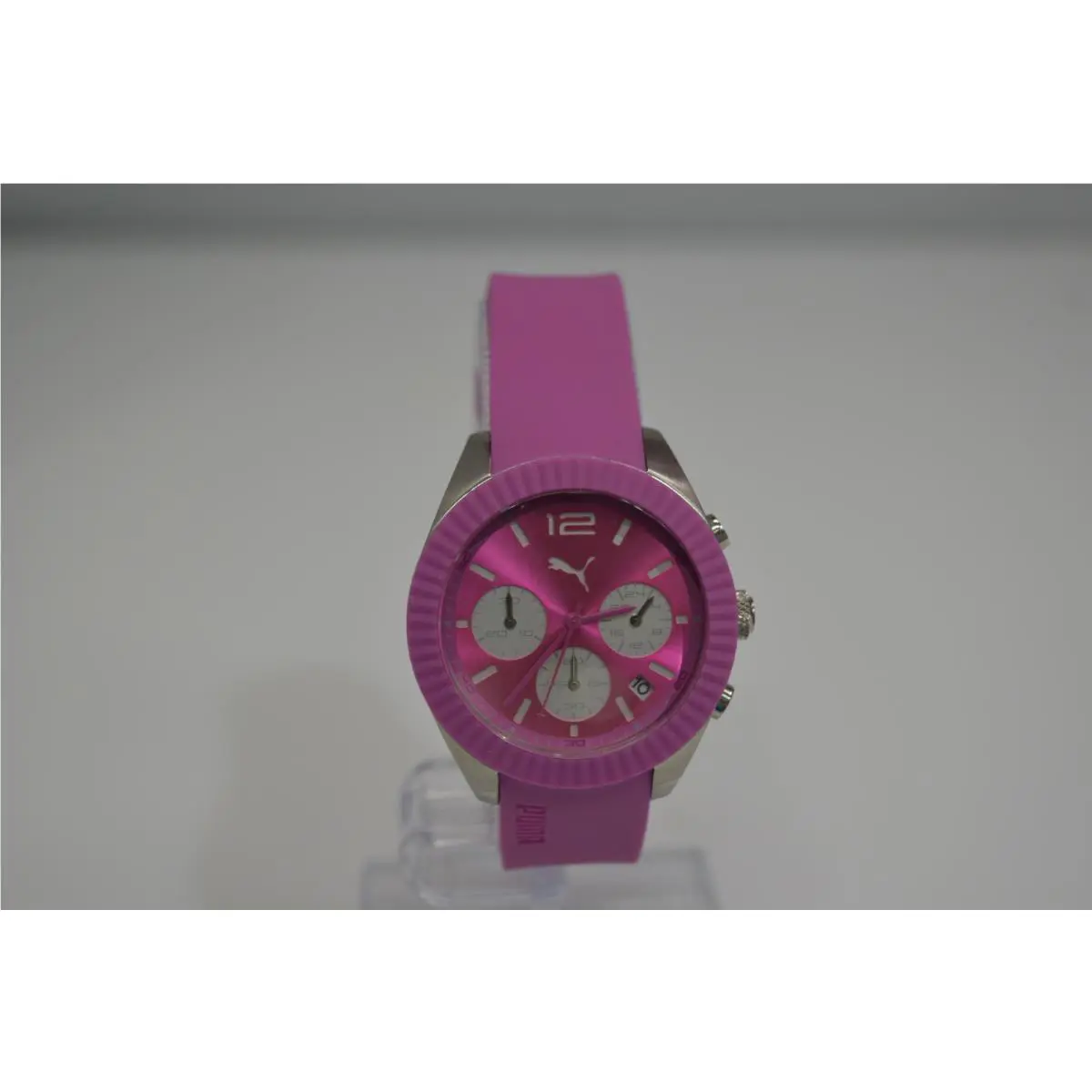Puma Women`s Motor Pink Rubber Chronograph PU102812003 Watch