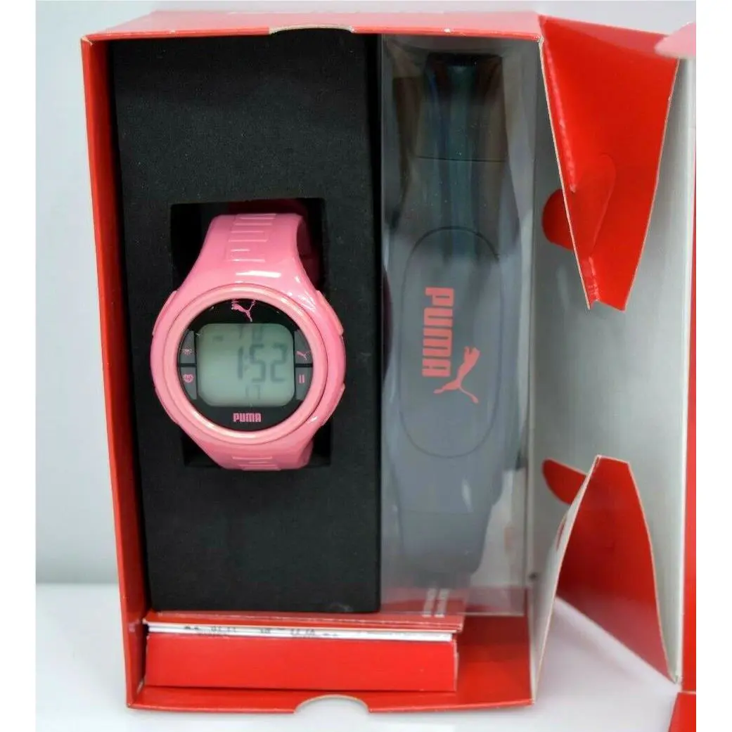 Puma Digital Heart Rate Monitor Pink Rubber PU910541008 Watch