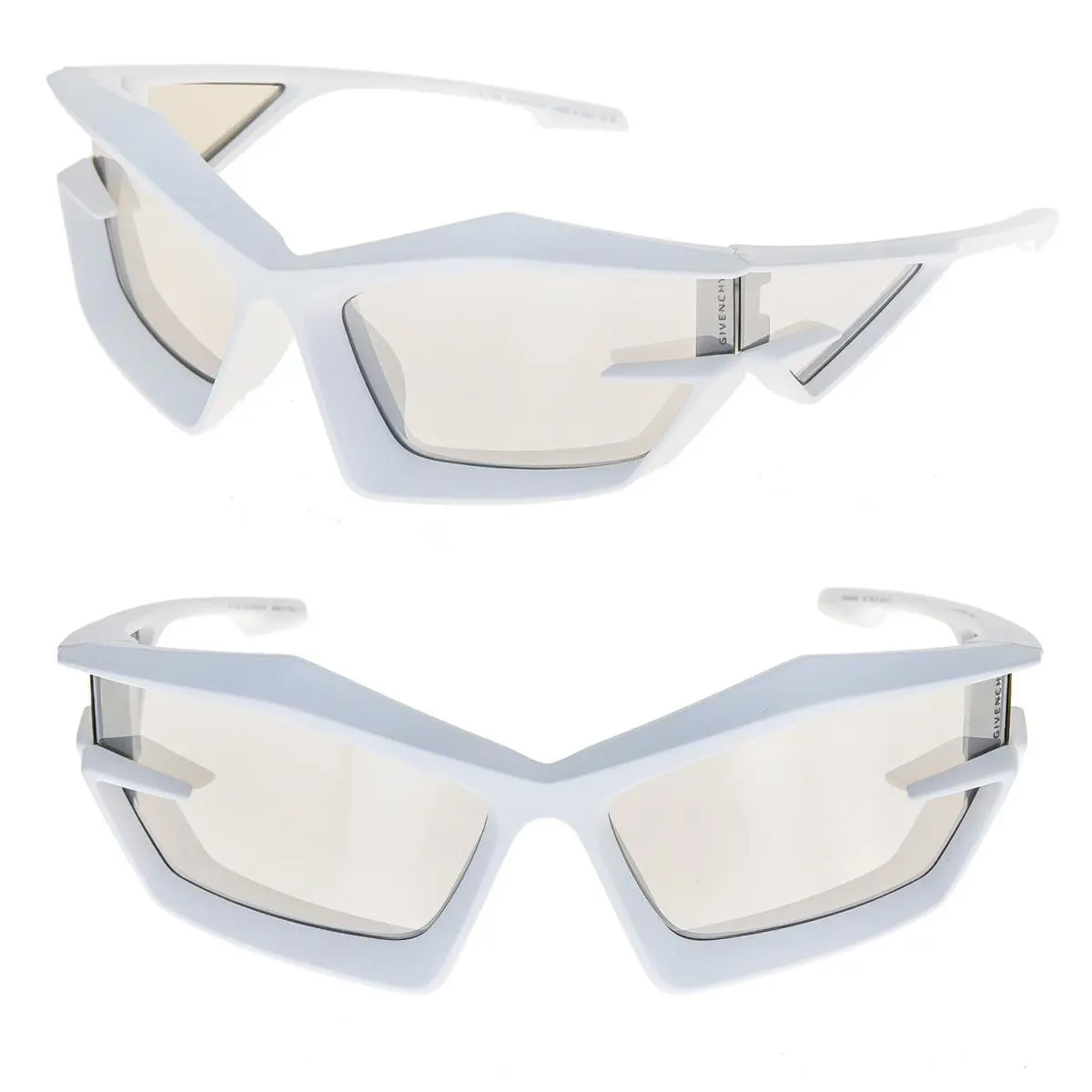 Givenchy Giv Cut 40049 White Silver Mirrored Runway Unisex GV40049U Sunglasses