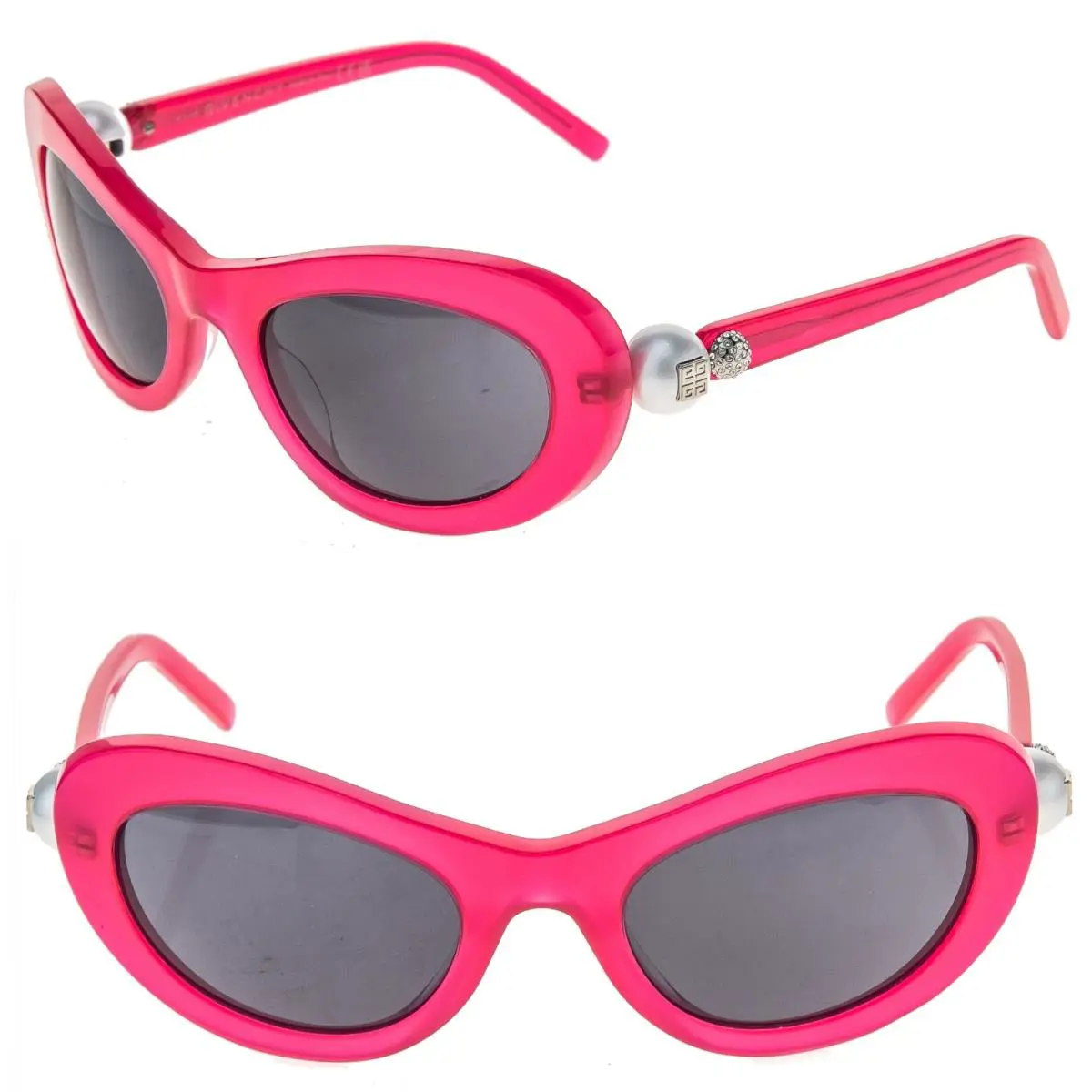 Givenchy 4G Pearl 40070 Pink Fuxia Crystal Embellished GV40070U Wrap Sunglasses