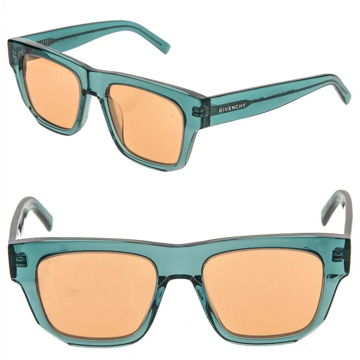 Givenchy GV Day 40002 Green Orange Square Unisex Bio Acetate GV40002U Sunglasses
