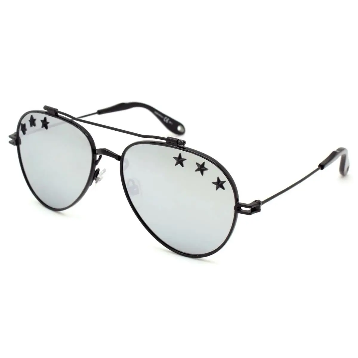 Givenchy GV 7057/STARS Black/silver Mirrored 807/DC Sunglasses - Frame: Black, Lens: Silver Mirrored
