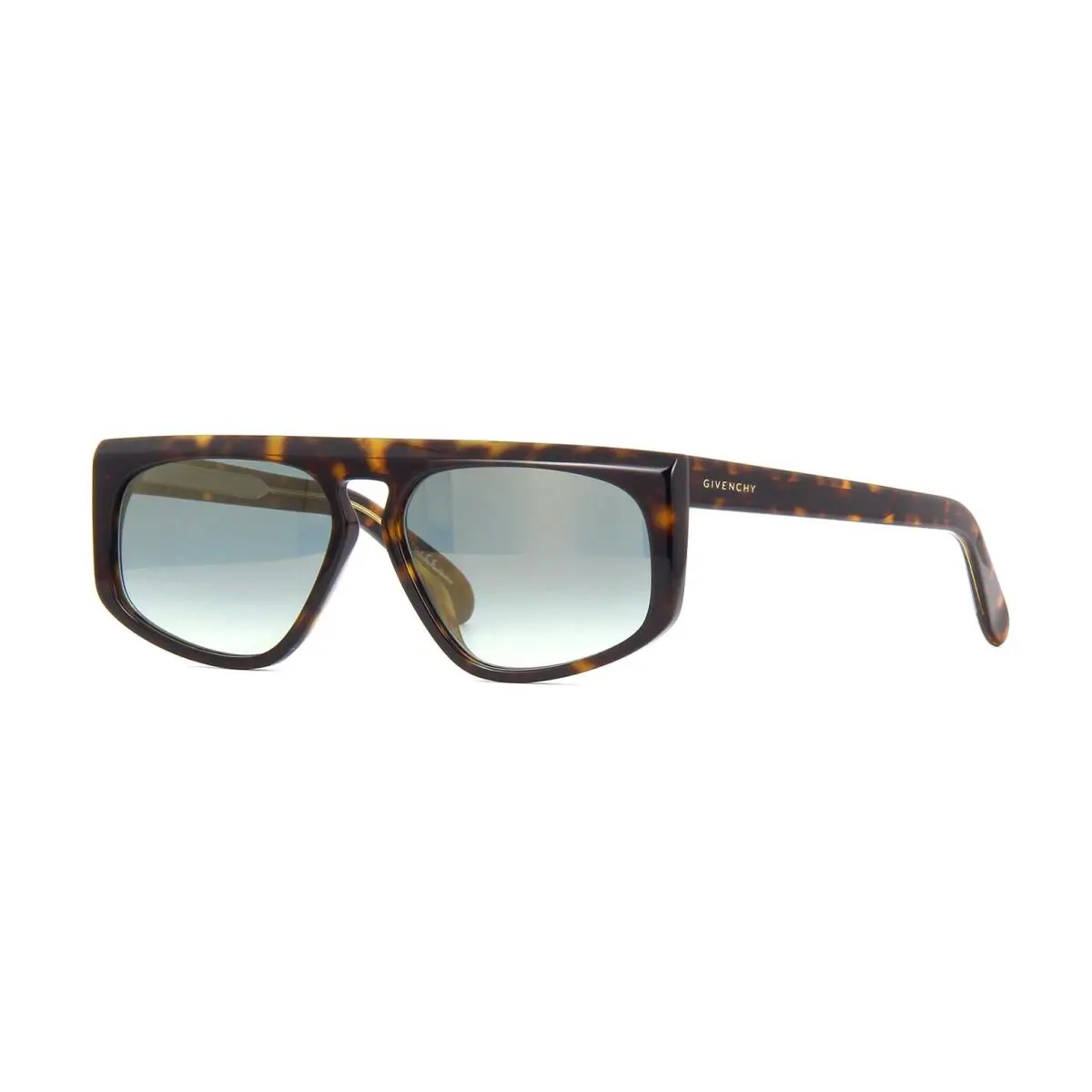 Givenchy GV Squared GV 7125/S Dark Havana/blue Shaded and Gold Mirror Sunglasses