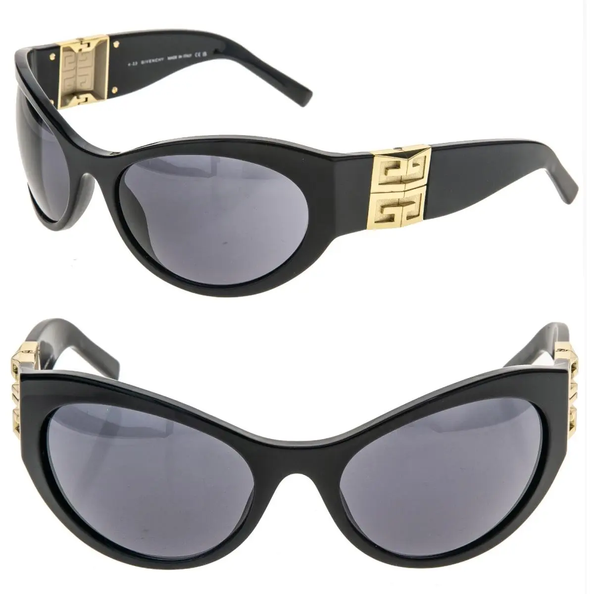 GV40073I GV 4G Hinge 40073 Black Gold Mask Runway Unisex Sunglasses by Givenchy