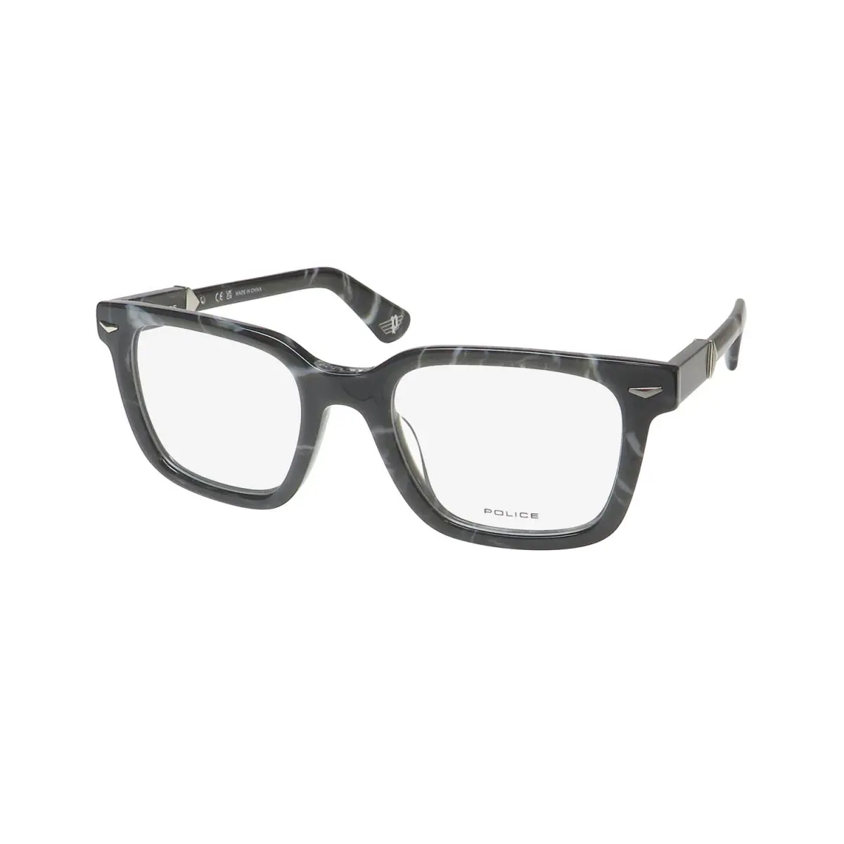 Police VPLG80 Eyeglass Frame/glasses Square Shape Lenses Mens Designer Eyewear