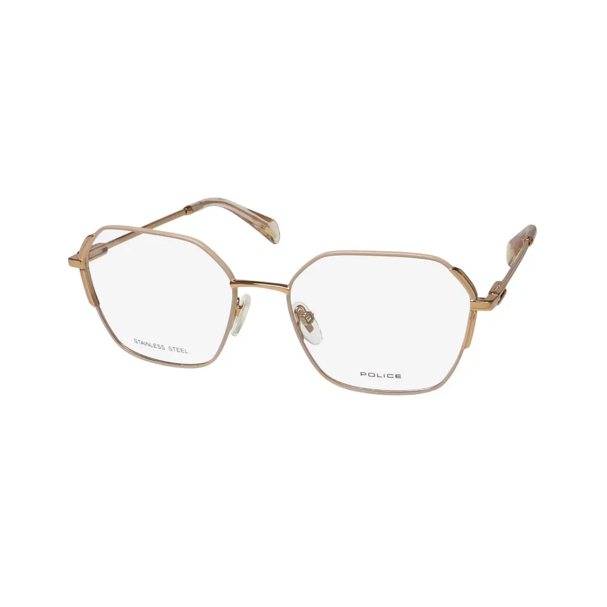 Police VPLF25 Eyeglass Frame/glasses Stainless Steel Oversized Lenses Full-rim