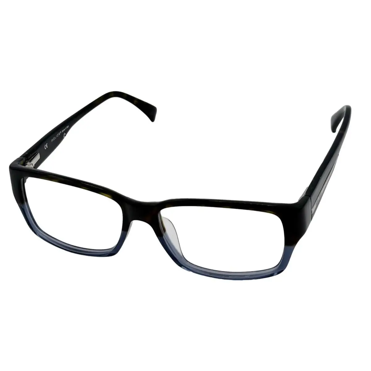 Police Mens Ophthalmic Frame Plastic Blue Fade Rectangle V1735M 0Z97 54mm