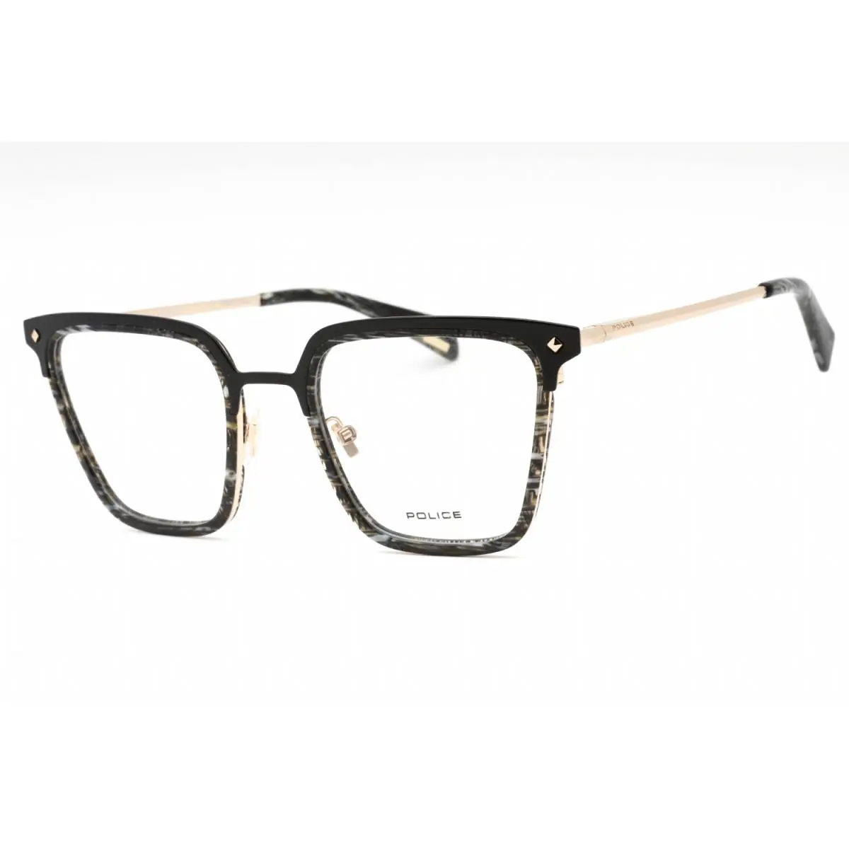 Police VPLG25 0301 Eyeglasses Striped Black Frame 51mm