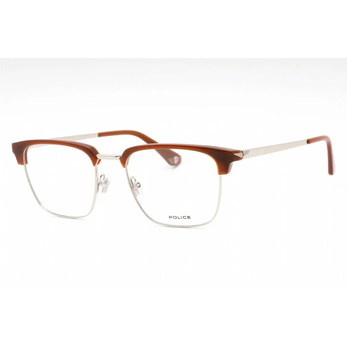 Police VPLL64 0579 Eyeglasses Palladium Brown Frame 51mm