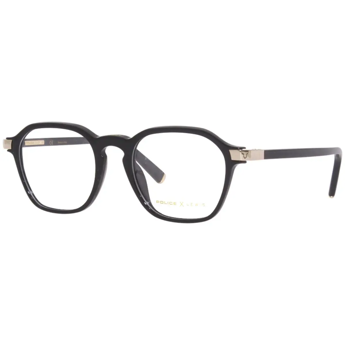 Police Lewis-26 VPLC54 0700 Eyeglasses Frame Men`s Black Full Rim Round 51mm
