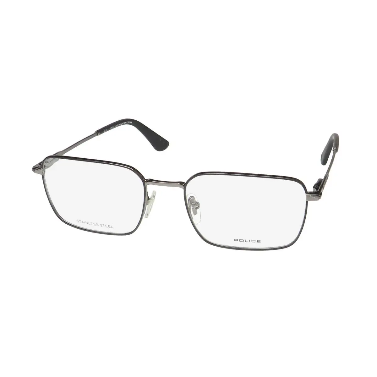 Police VPLG69 Eyeglasses Mens Rectangular Full-rim 0508 Metal Black