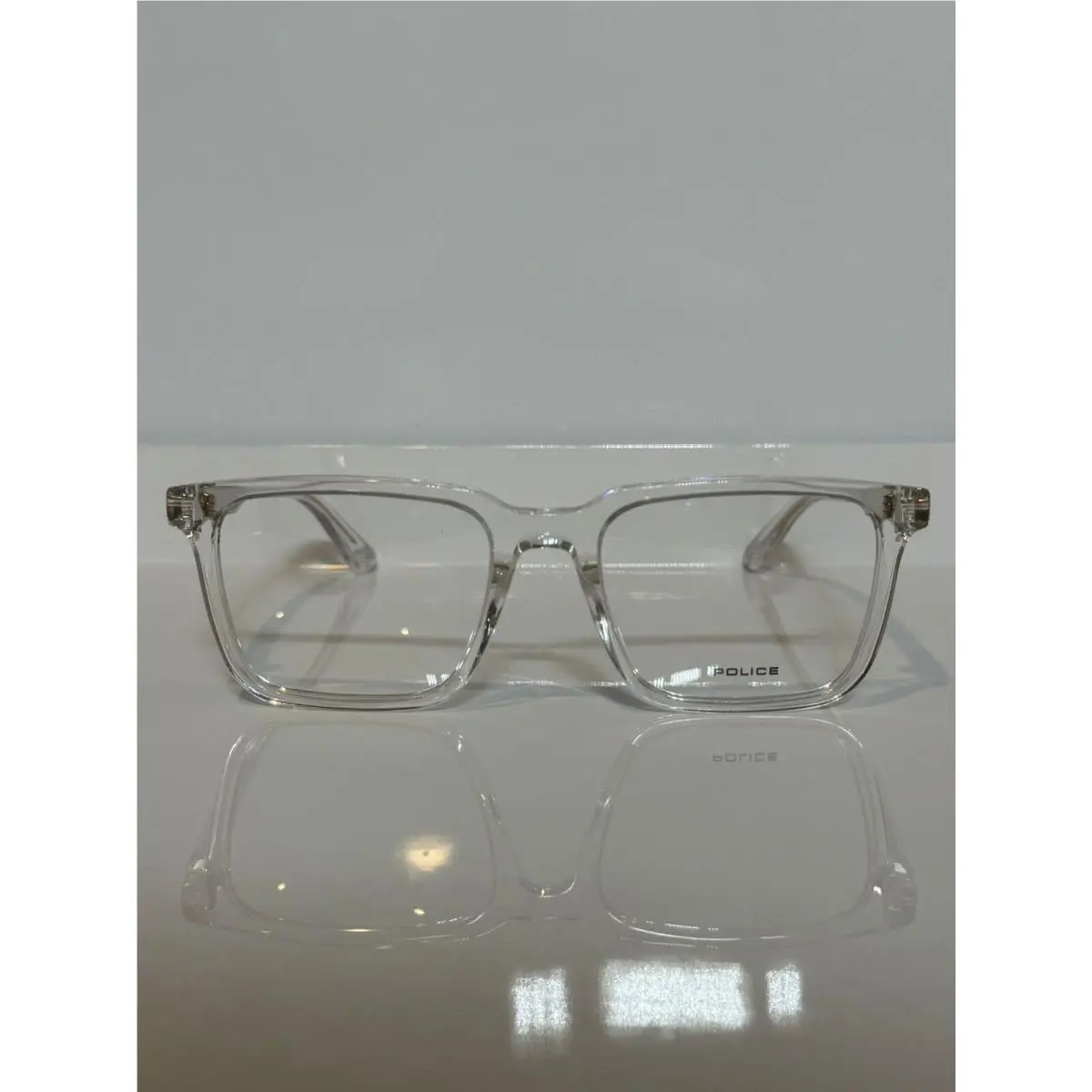 Police Ocean3 VPLF76 Crystal Clear Square Unisex Eyeglasses 53mm