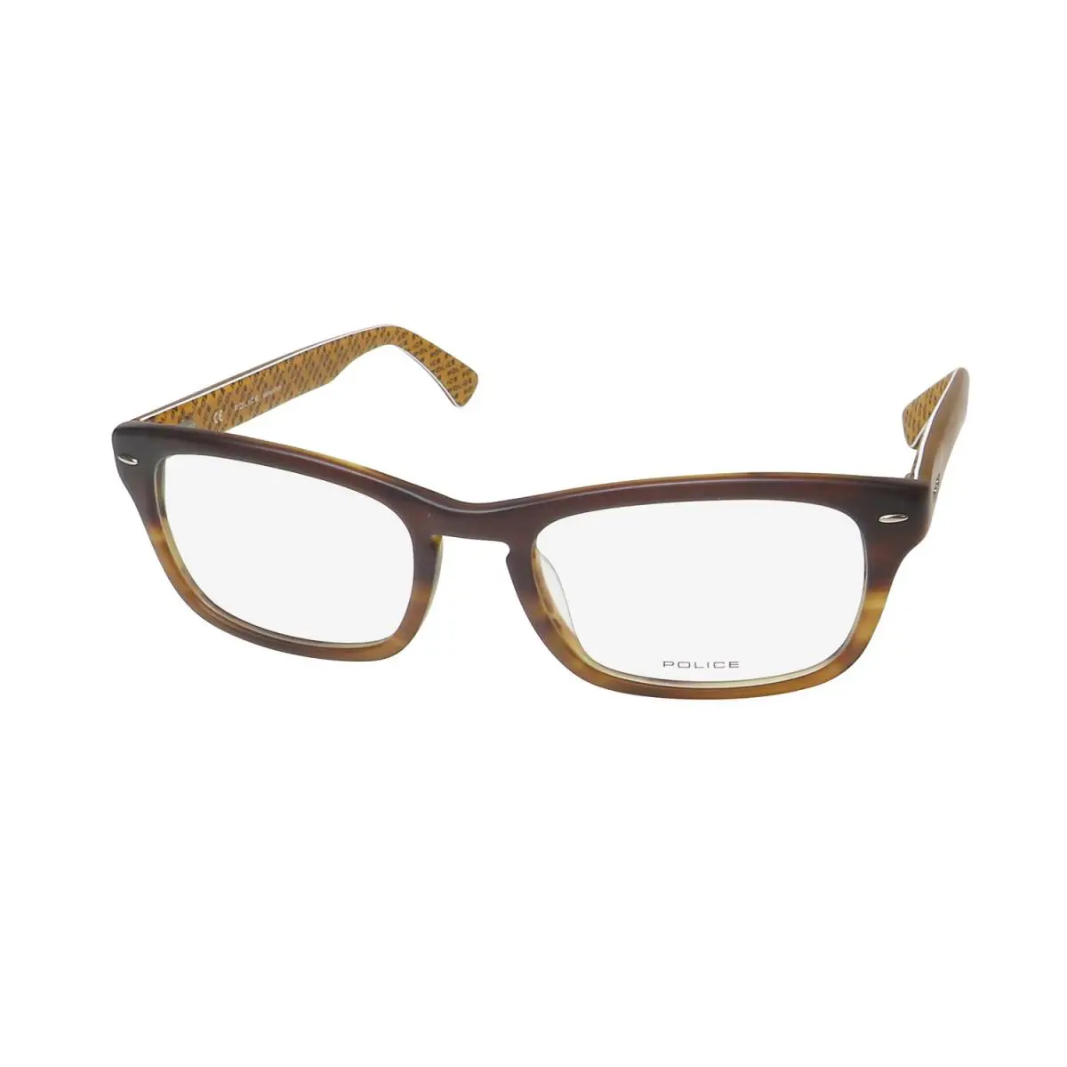 Police V1697 Eyeglasses D83M Full-rim 53-19-145 Brown Plastic Rectangular