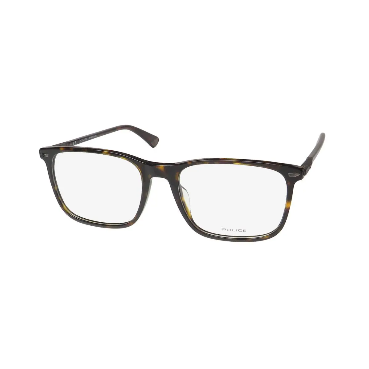 Police VPLF80 Eyeglasses Plastic 0722 Square Mens Full-rim Brown 55-18-145
