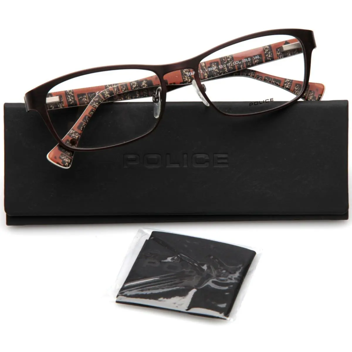 Police Icy 1 V 1867 Col. 0958 Black Eyeglasses Frame 51-18-145mm Italy