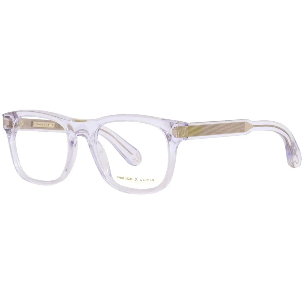 Police VPLB31 0P79 Eyeglasses Men`s Crystal Full Rim Square Optical Frame 53mm