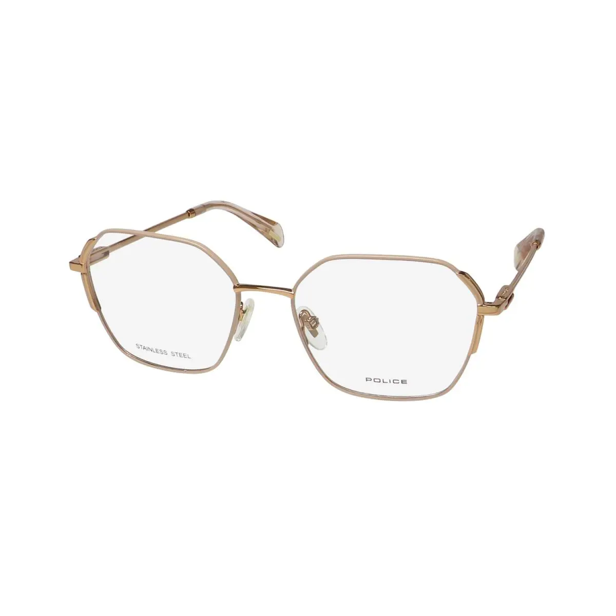 Police VPLF25 Eyeglasses Full-rim Geometric 53-17-135 Metal Plastic Womens
