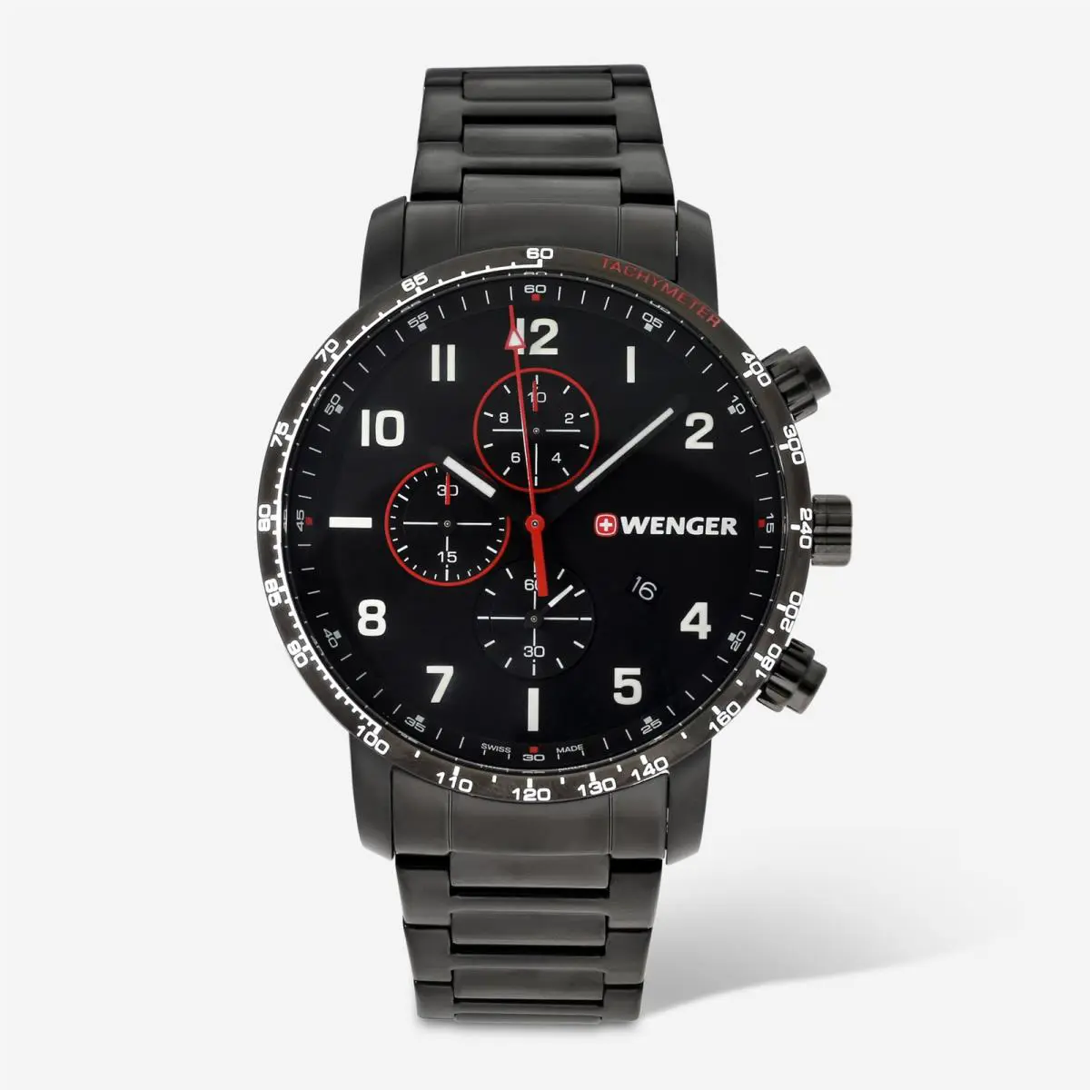 Wenger Swiss Army Men`s 01.1543.115 Attitude Chronograph Black Dial Watch 44mm