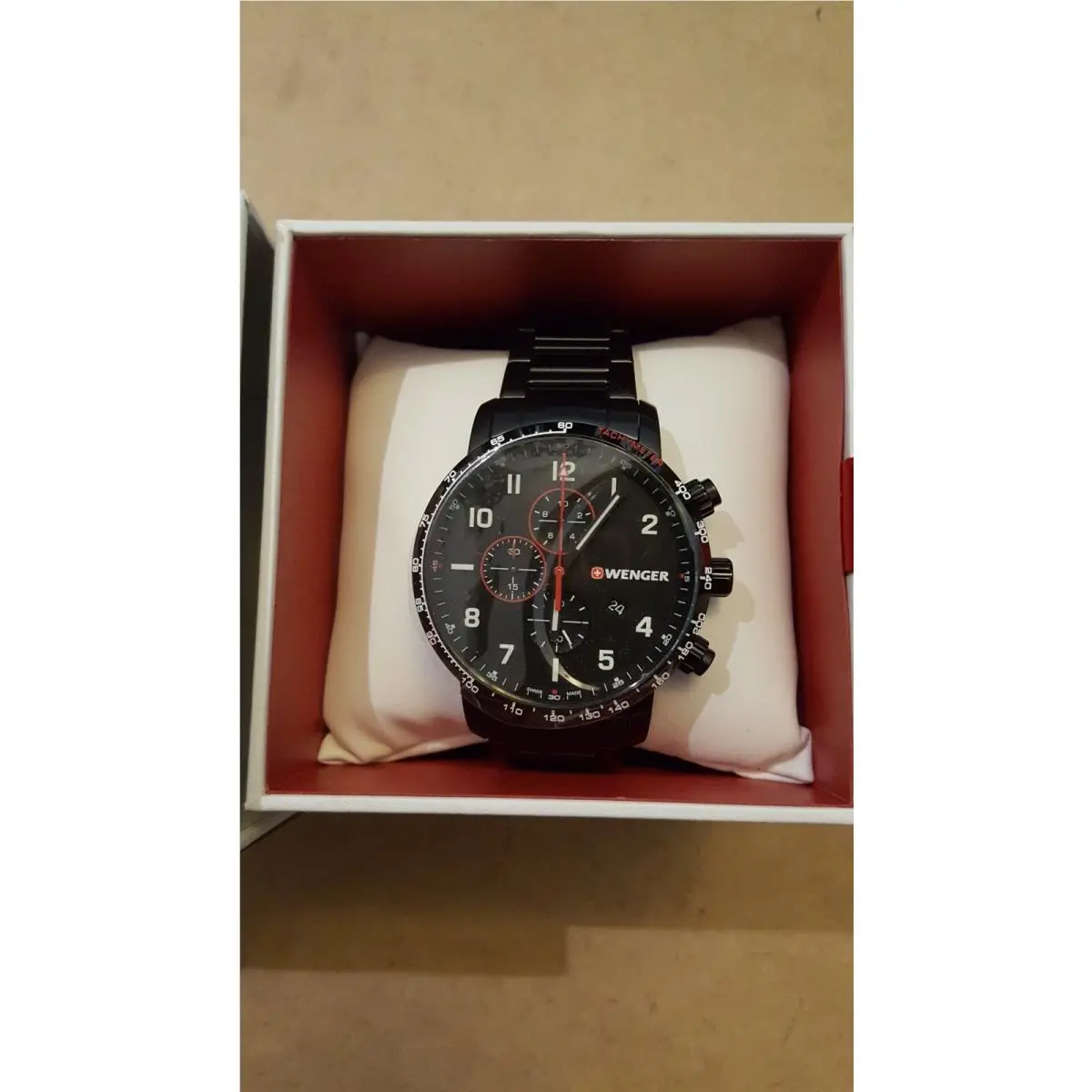 Wenger Mens Watch 01.1543.115 Black Attitude Chronograph