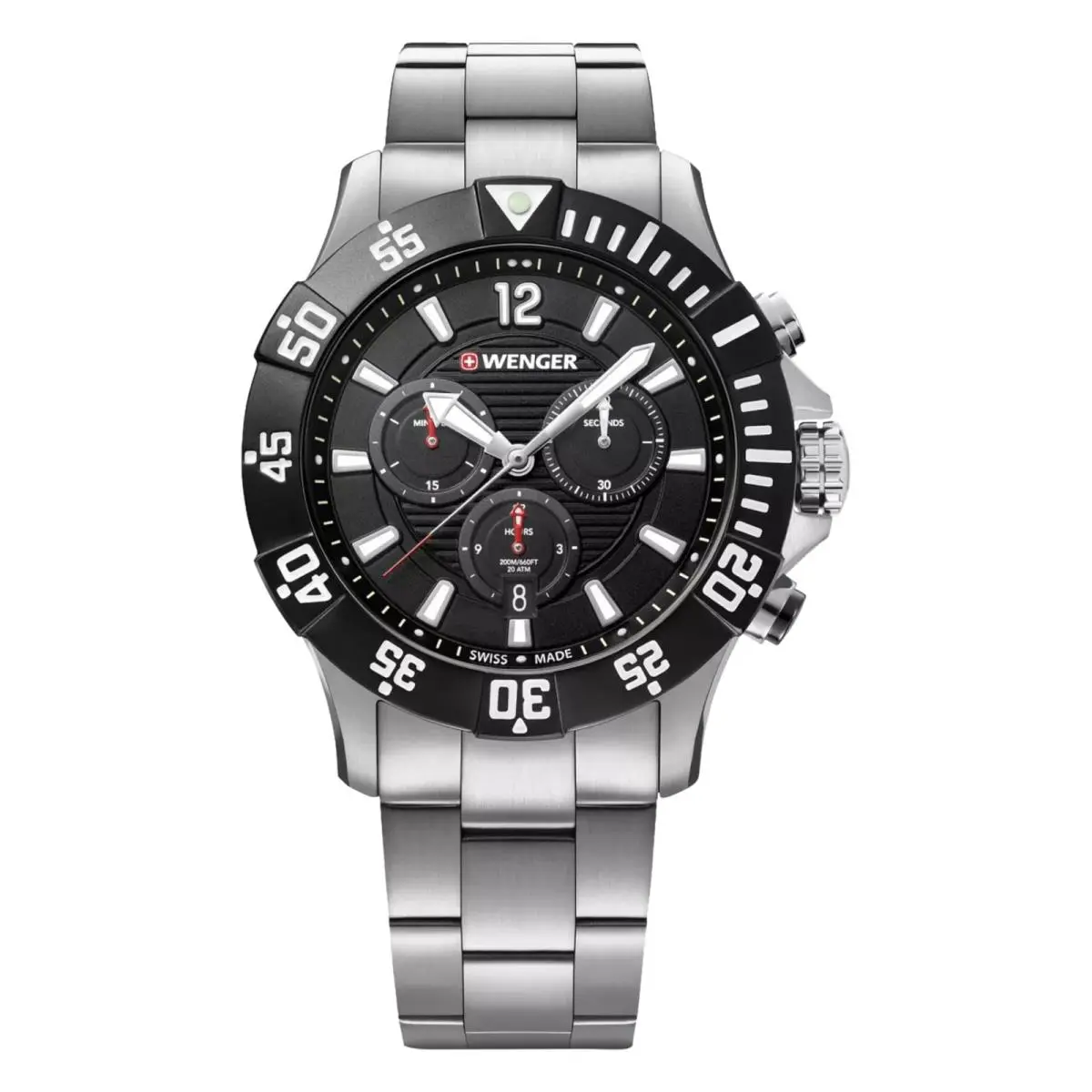 Swiss Army Men`s 01.0643.117 Seaforce Black Dial Watch 43mm by Wenger
