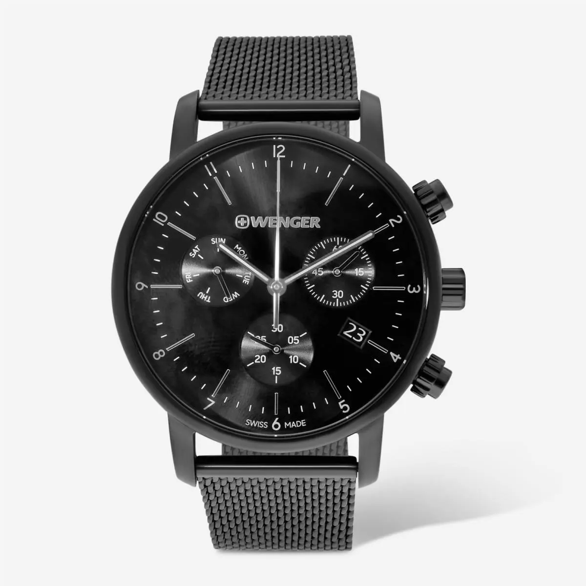 Wenger Swiss Army Men`s 01.1743.116 Urban Classic Black Dial Watch 44mm