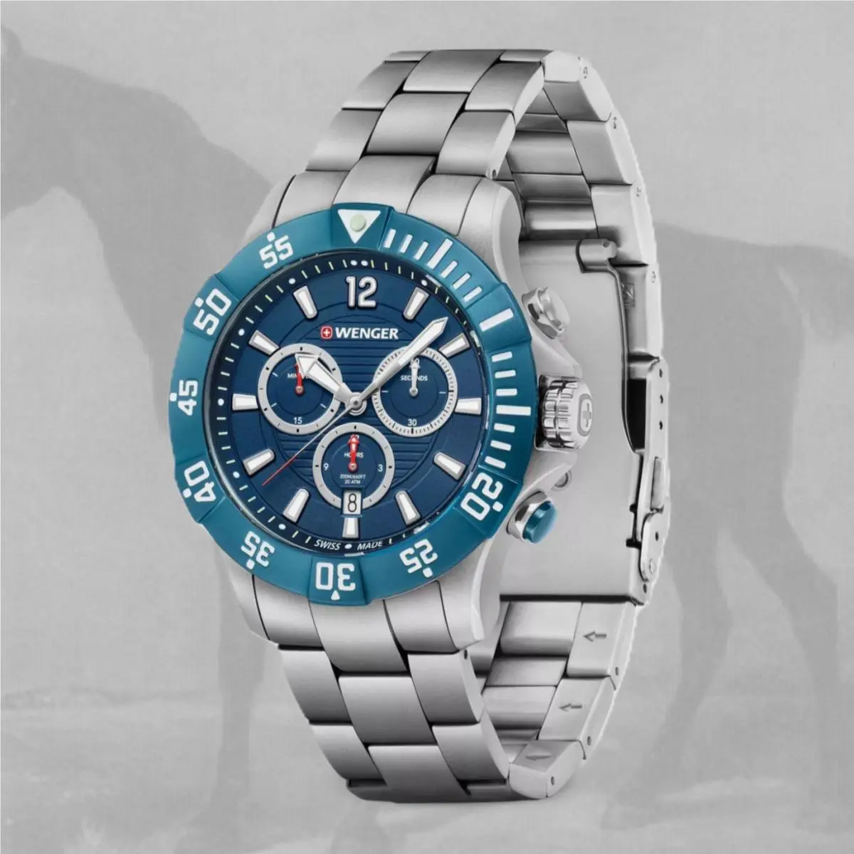 Swiss Army Seaforce Chronograph Quartz Stainless Steel 43 mm 01.0643.119 by Wenger