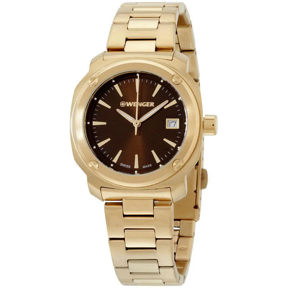 Wenger Edge Index Women`s 34mm Rose Gold Swiss Made Quartz Watch 01.1121.105