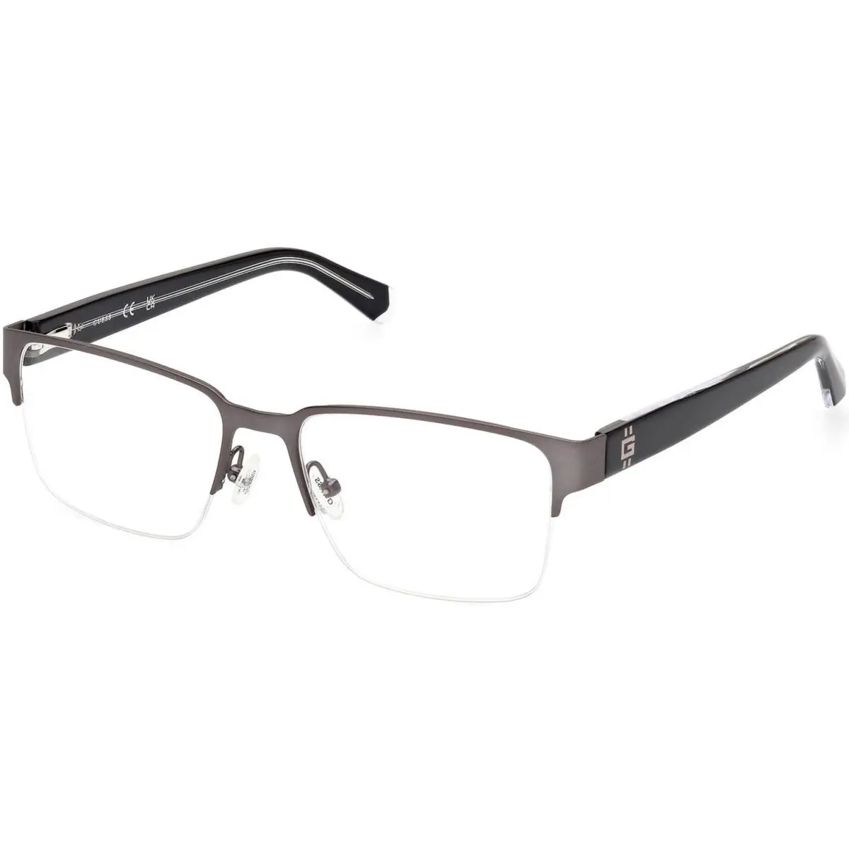 Guess GU 50095 GU50095 Matte Gunmetal Black Crystal 009 Eyeglasses - Frame: matte-gunmetal-black-crystal