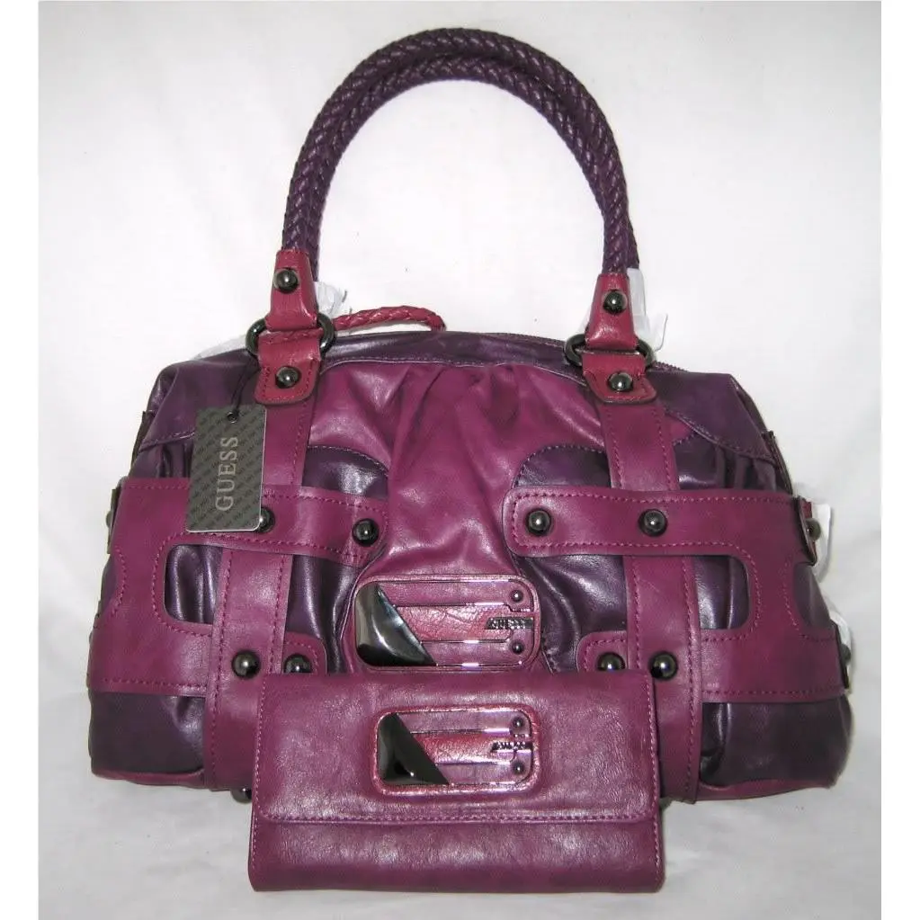 Guess Alina Logo Shoulder Bag Purse Handbag Satchel Sac Wallet Synth Leather