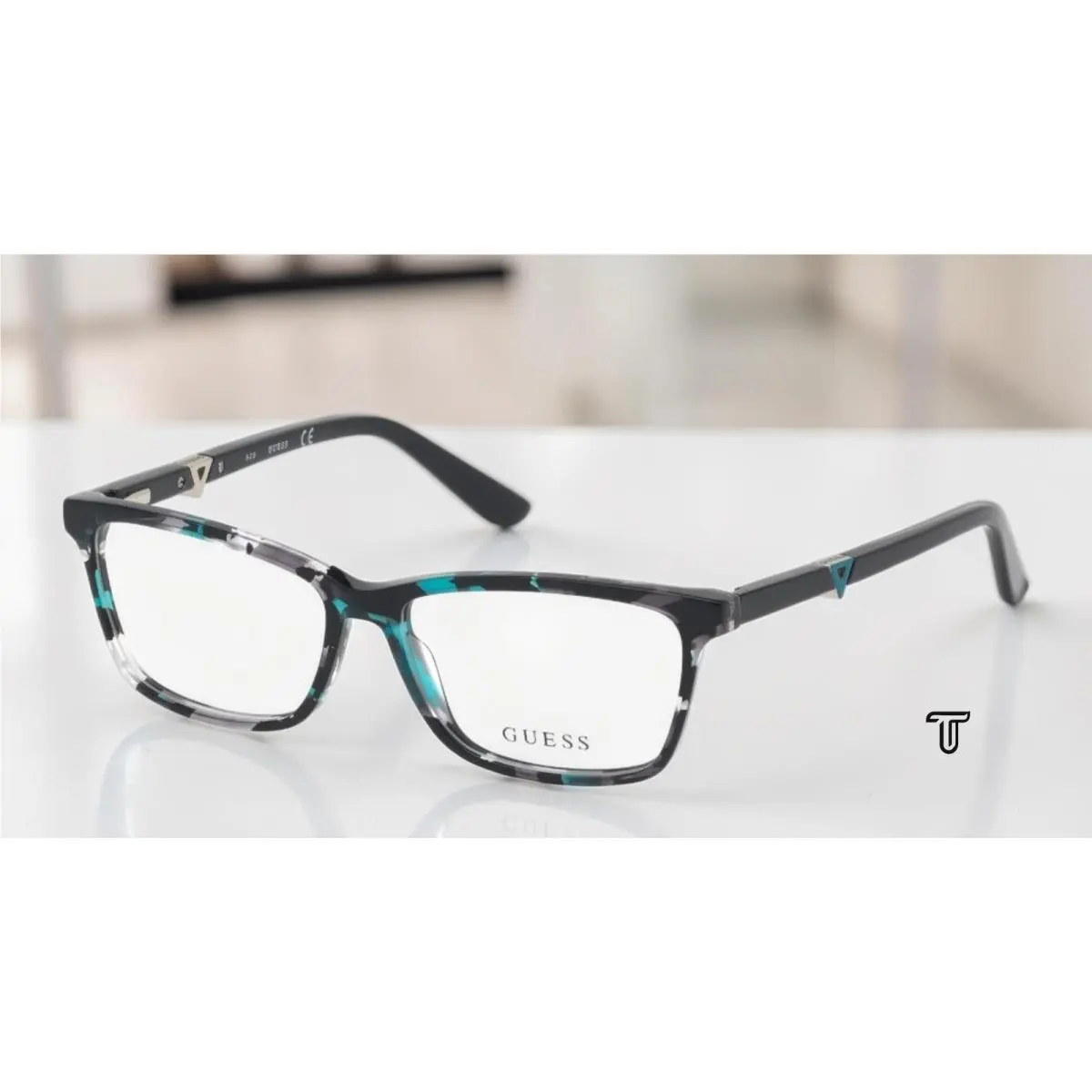 Guess GU2731 089 Turquoise Clear Lens Plastic 53 mm Women`s Eyeglasses