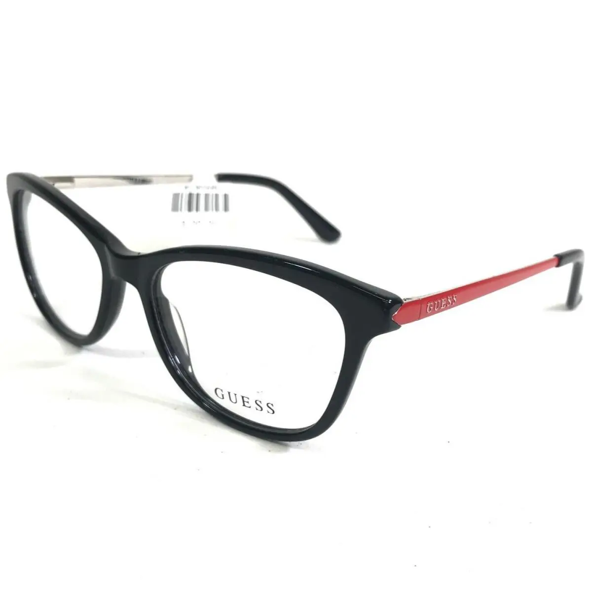 Guess Eyeglasses Frames GU2681 005 Black Red Silver Cat Eye Full Rim 51-16-140