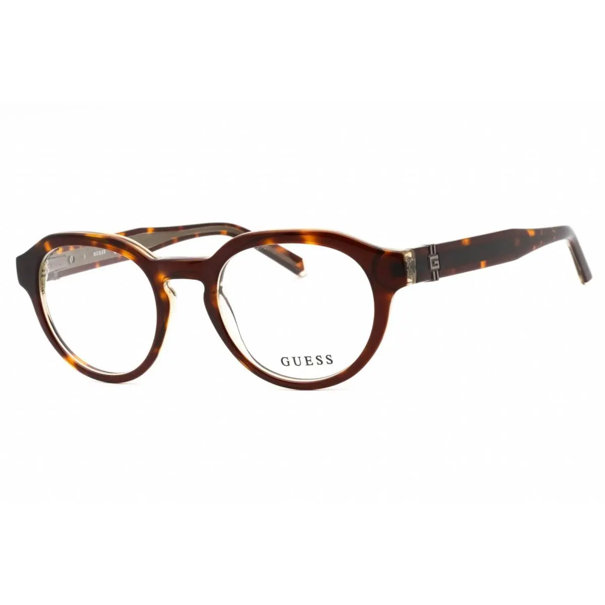 Guess Men`s Eyeglasses Dark Havana Acetate Full Rim Oval Shape Frame GU50083 052