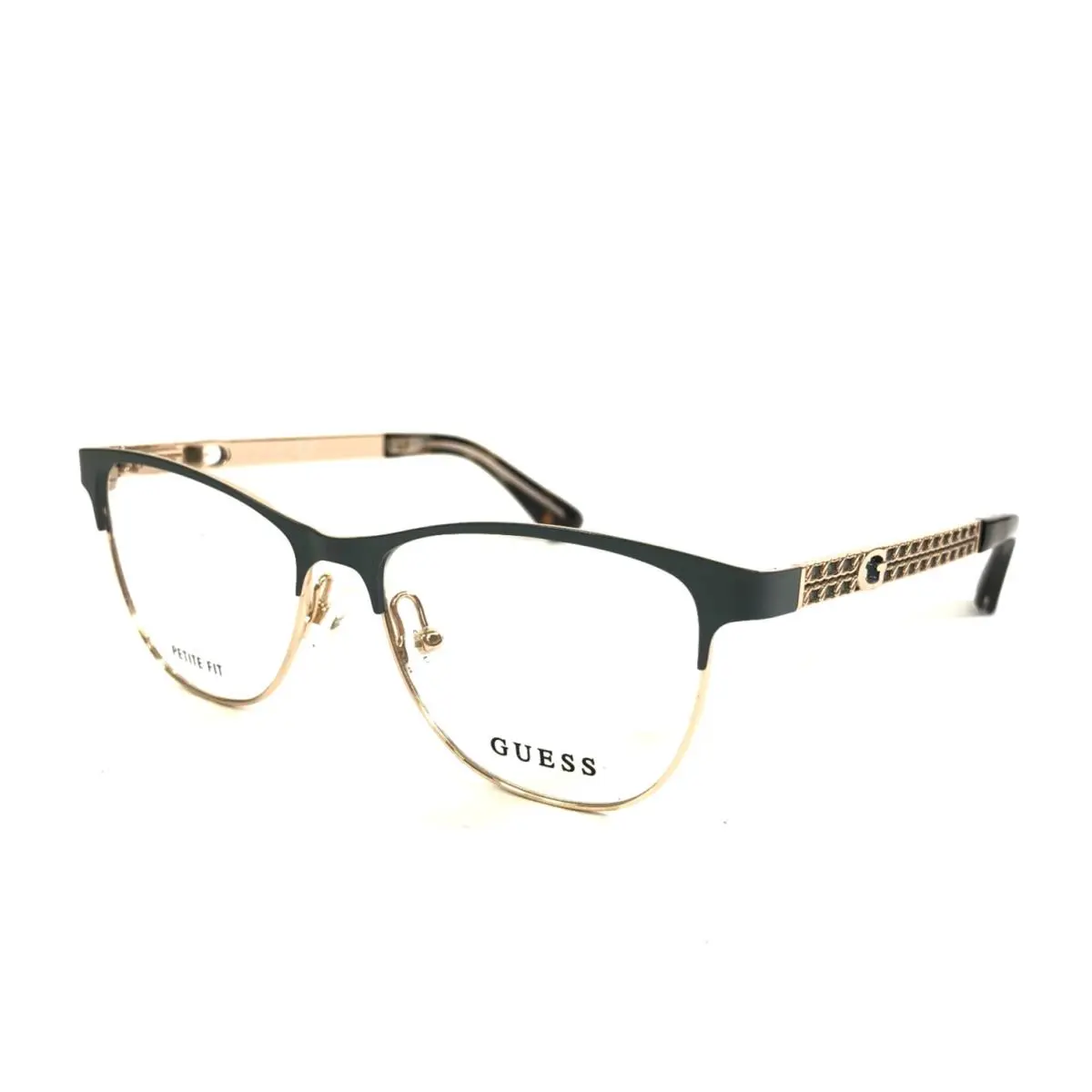 Eyeglasses Frames GU2883 091 Matte Blue Rose Gold Cat Eye 49-14-140 by Guess