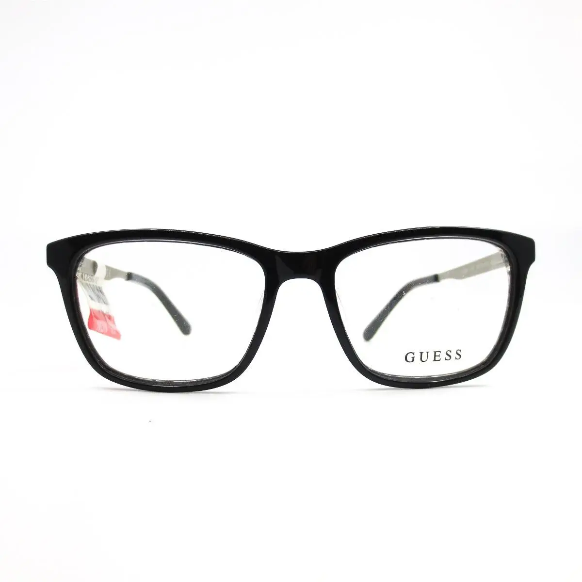 Guess GU2630 001 Eyeglasses Frames Black Silver Cat Eye Full Rim 52-16-135