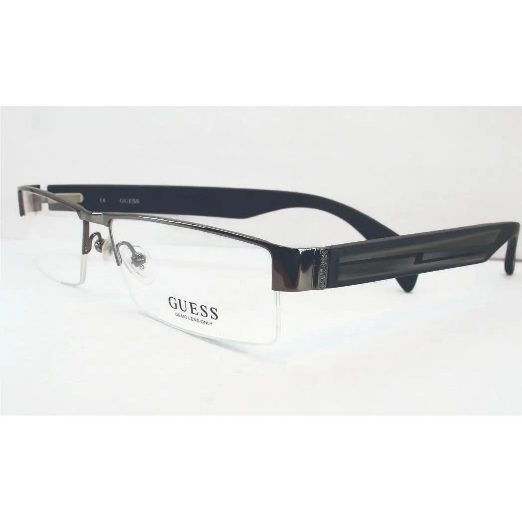 Guess Eyeglass Frame GU 1599 Gun Men Semi Rimless 54-15-140