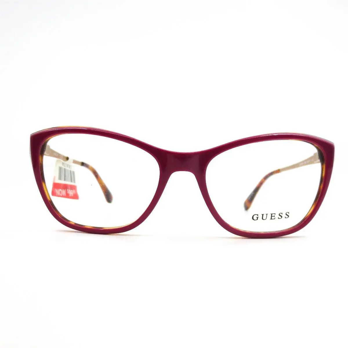 Guess GU2604 068 Eyeglasses Frames Red Gold Cat Eye Full Rim 52-17-135 - Frame: Pink