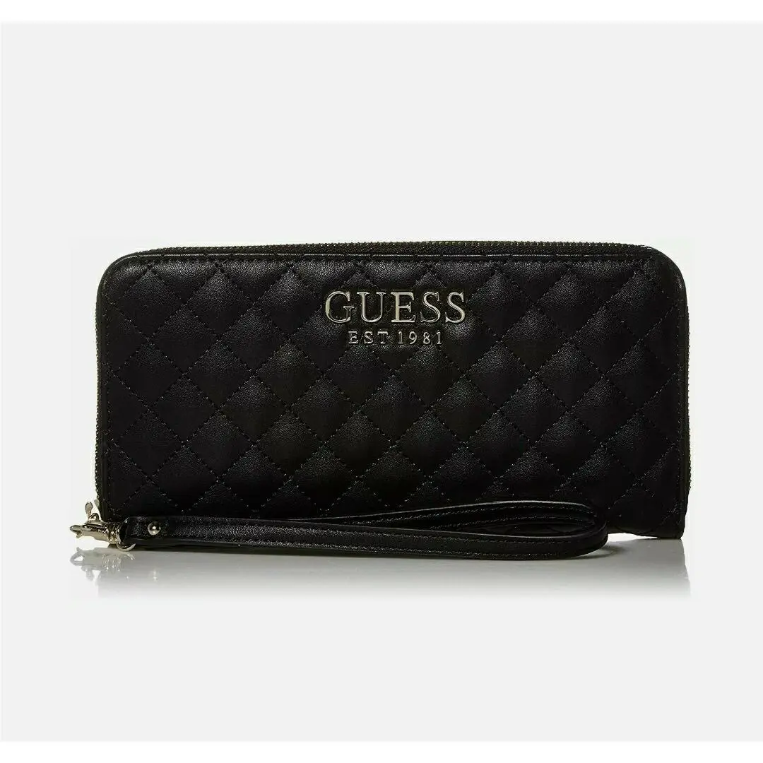 Guess Women’s Brielle Large Zip Around Wallet Black