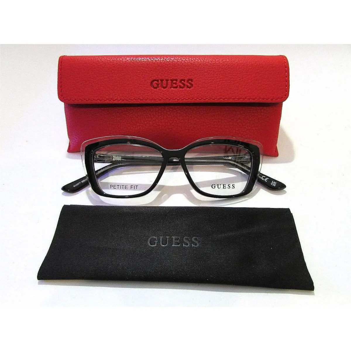 Guess GU2977 GU 2977 005 Black/other Petite Fit Eyeglasses Rx-able Frame 49 MM