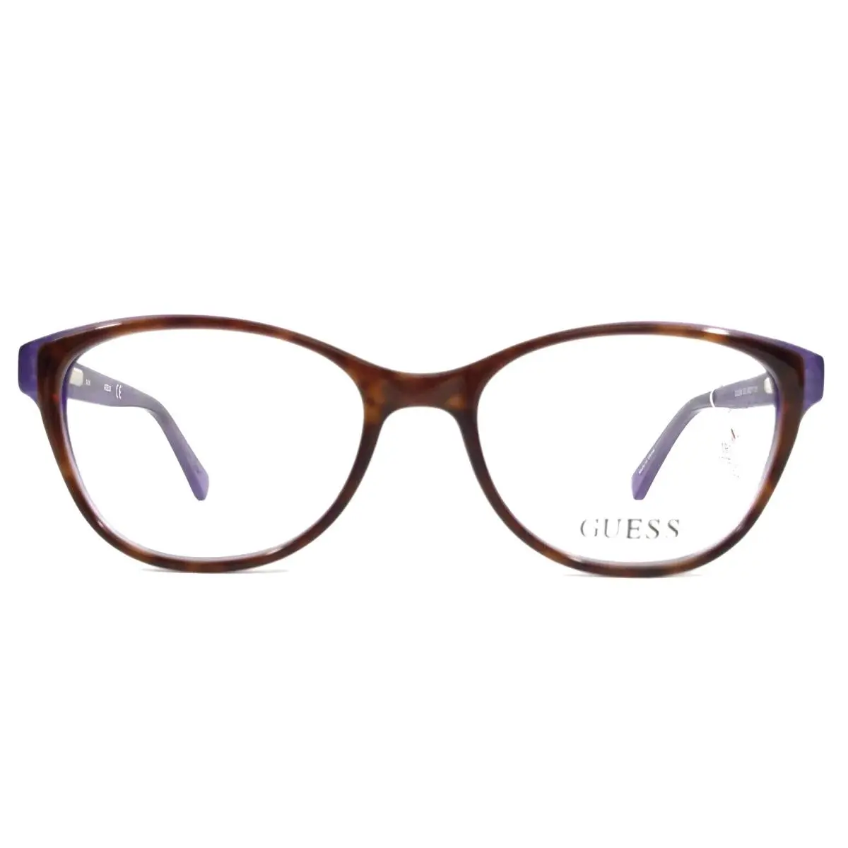 Guess Eyeglasses Frames GU2596 052 Brown Purple Cat Eye Full Rim 49-17-135