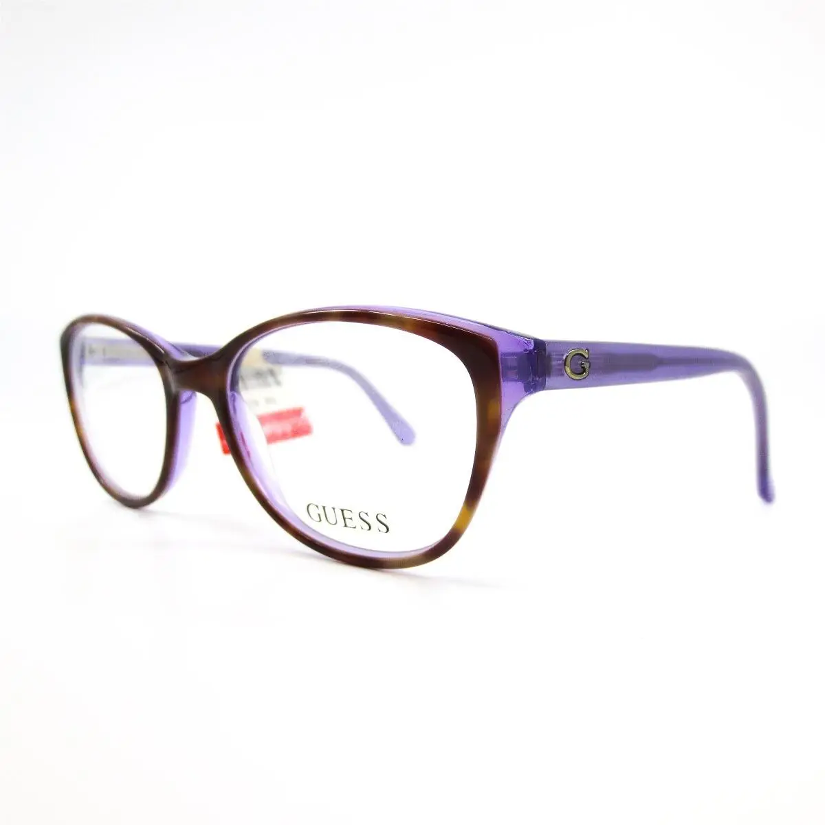 GU2596 052 Eyeglasses Frames Purple Tortoise Rectangular 49-17-135 by Guess