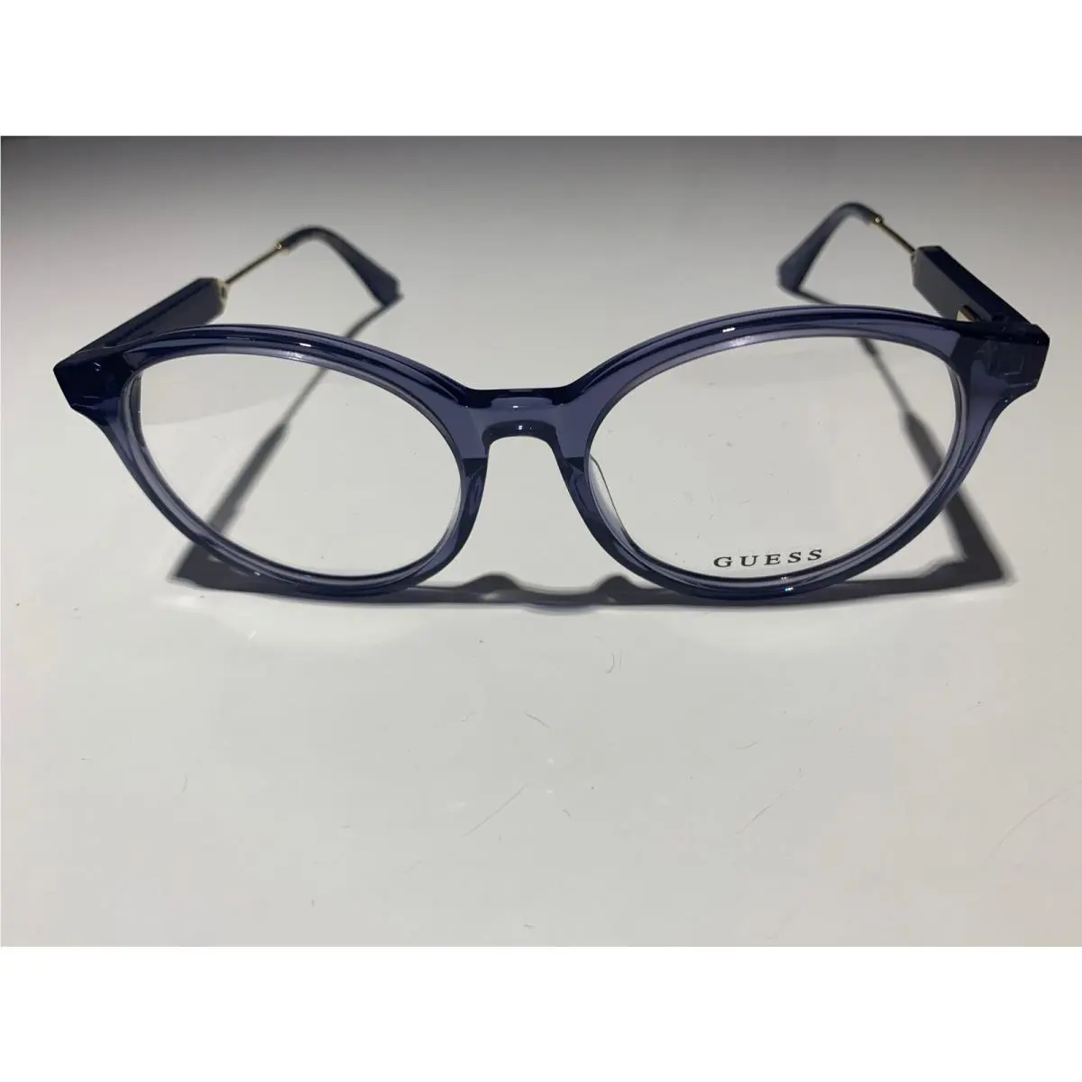 Guess GU2719 090 Women`s Eyeglasses Frames Round 52-17-140 Blue Crystal + Case
