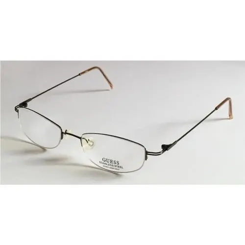 Guess Stainless Steel Eyeglasses 1214 Brown Half-rim Lightweight 47/18/140